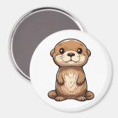 Aimant Illustration de la loutre de dessin (Recto/Verso)