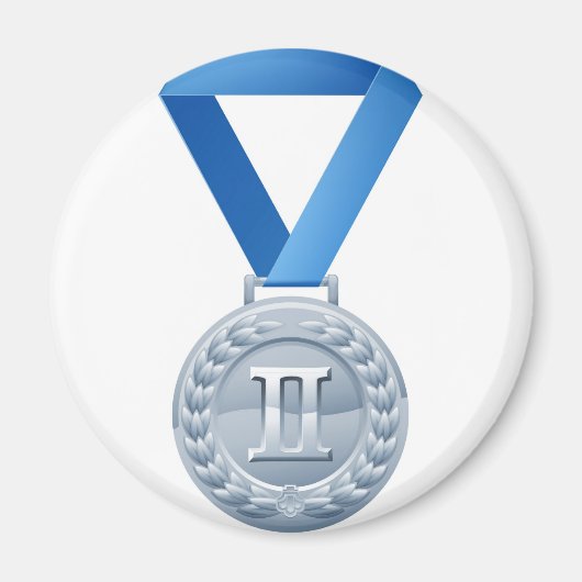 Aimant Illustration de la médaille d'argent (Devant)