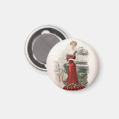 Aimant Illustration de la mode édouardienne Vintage (Recto/Verso)