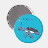 Aimant Illustration de la petite tortue de mer (Recto/Verso)