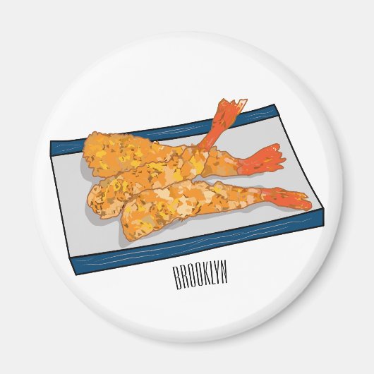 Aimant Illustration de la tempura crevette (Devant)
