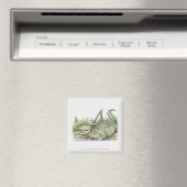 Aimant Illustration de l'alligator sur le rivage (In Situ (Lave-vaisselle))