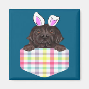 Aimant Illustration de lapin de Pâques à carreaux de Terr