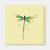 Aimant Illustration de l'aquarelle mignonne du libellule (Devant)