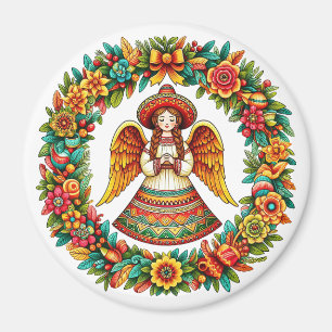 Aimant Illustration de l'art de la couronne de fleurs d'a
