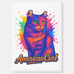 Aimant Illustration de l'art de la flûte de chat Curl amé