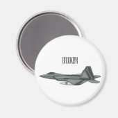 Aimant Illustration de l'avion de chasse (Recto/Verso)