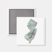 Aimant Illustration de l'état du New Jersey (Recto/Verso)