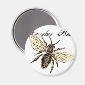 Aimant Illustration de l'insecte abeille du travailleur (Recto/Verso)