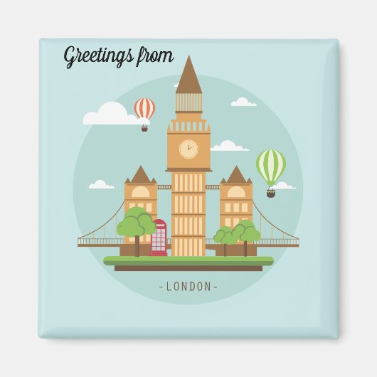Aimant Illustration de Londres City (Devant)