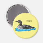 Aimant Illustration de Loon bird (Recto/Verso)