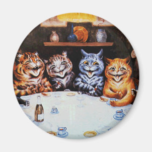 Aimant Illustration de Louis Wain de dîner de chat