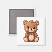 Aimant Illustration de l'ours de dessin (Recto/Verso)