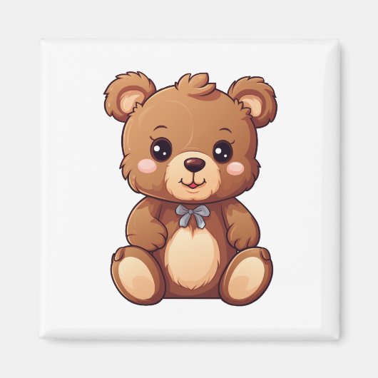 Aimant Illustration de l'ours de dessin (Devant)