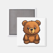 Aimant Illustration de l'ours de dessin (Recto/Verso)