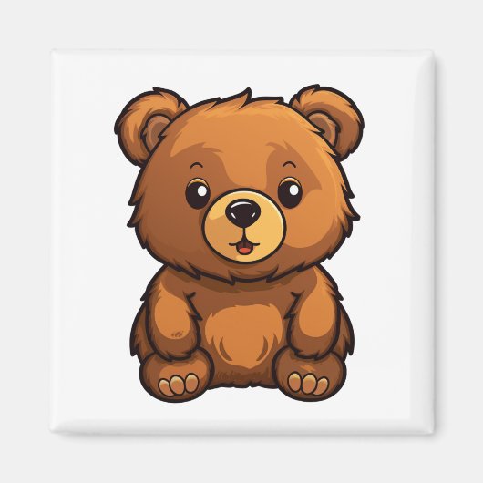 Aimant Illustration de l'ours de dessin (Devant)