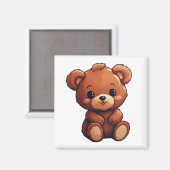 Aimant Illustration de l'ours de dessin (Recto/Verso)