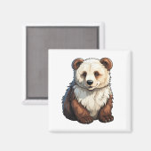 Aimant Illustration de l'ours de dessin (Recto/Verso)