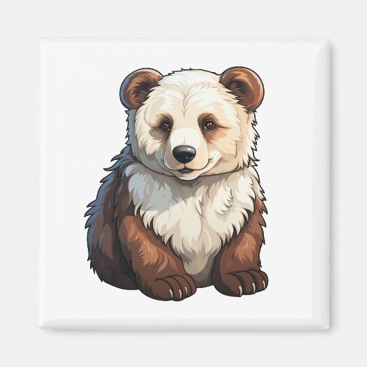 Aimant Illustration de l'ours de dessin (Devant)