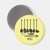 Aimant Illustration de l'ustensile de cuisine (Recto/Verso)