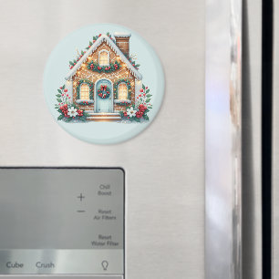 Aimant Illustration de maison en pain d'épice cosy pour l