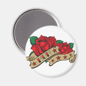 Aimant Illustration de maman Rose de tatouage (Recto/Verso)