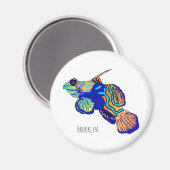 Aimant Illustration de Mandarinfish (Recto/Verso)