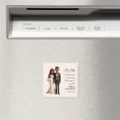 Aimant Illustration de mariée et de chambre avec citation (In Situ (Lave-vaisselle))