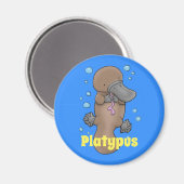 Aimant Illustration de mignon bébé platypus (Recto/Verso)