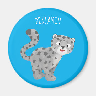 Aimant Illustration de mignon léopard des neiges