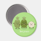 Aimant Illustration de mignonne guava feijoa (Recto/Verso)