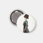 Aimant Illustration de mode de dame glamour vintage  (Recto/Verso)