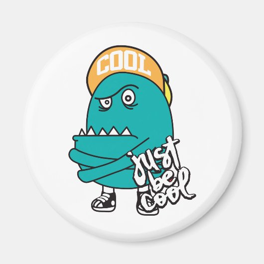 Aimant Illustration de monstre mignon dessinée à la main (Devant)