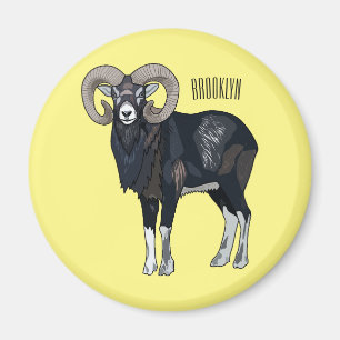 Aimant Illustration de mouflon, mouton