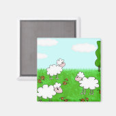 Aimant Illustration de moutons mignons pour enfants (Recto/Verso)