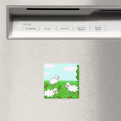 Aimant Illustration de moutons mignons pour enfants (In Situ (Lave-vaisselle))