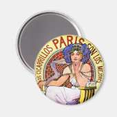 Aimant Illustration de Mucha Art Nouveau (Recto/Verso)