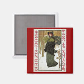 Aimant Illustration de Noël vintage Art nouveau de Scribn (Recto/Verso)