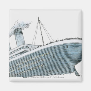 Aimant Illustration de passager tombant de Titanic