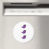 Aimant Illustration de petit oiseau violet mignon (In Situ (Lave-vaisselle))