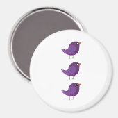Aimant Illustration de petit oiseau violet mignon (Recto/Verso)