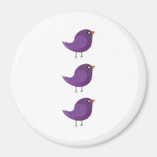 Aimant Illustration de petit oiseau violet mignon
