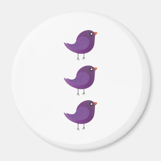 Aimant Illustration de petit oiseau violet mignon (Devant)