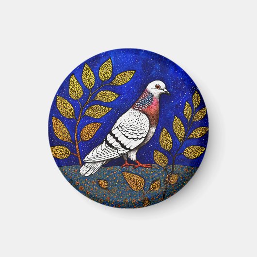 Aimant Illustration de pigeon (Devant)