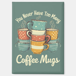 Aimant Illustration de pile de tasses à café rétro