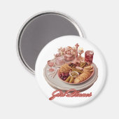Aimant Illustration de plaque de snack mignonne pour le d (Recto/Verso)