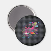 Aimant Illustration de poisson derrière un filet (Recto/Verso)
