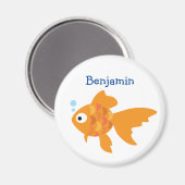 Aimant Illustration de poisson d'or convivial (Recto/Verso)