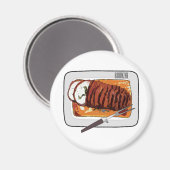 Aimant Illustration de poitrine de dinde rôtie (Recto/Verso)