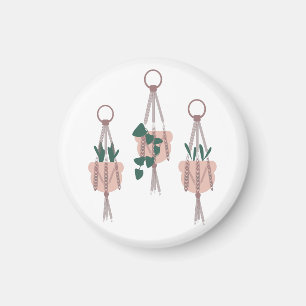 Aimant Illustration de pots de plante suspendus en macram